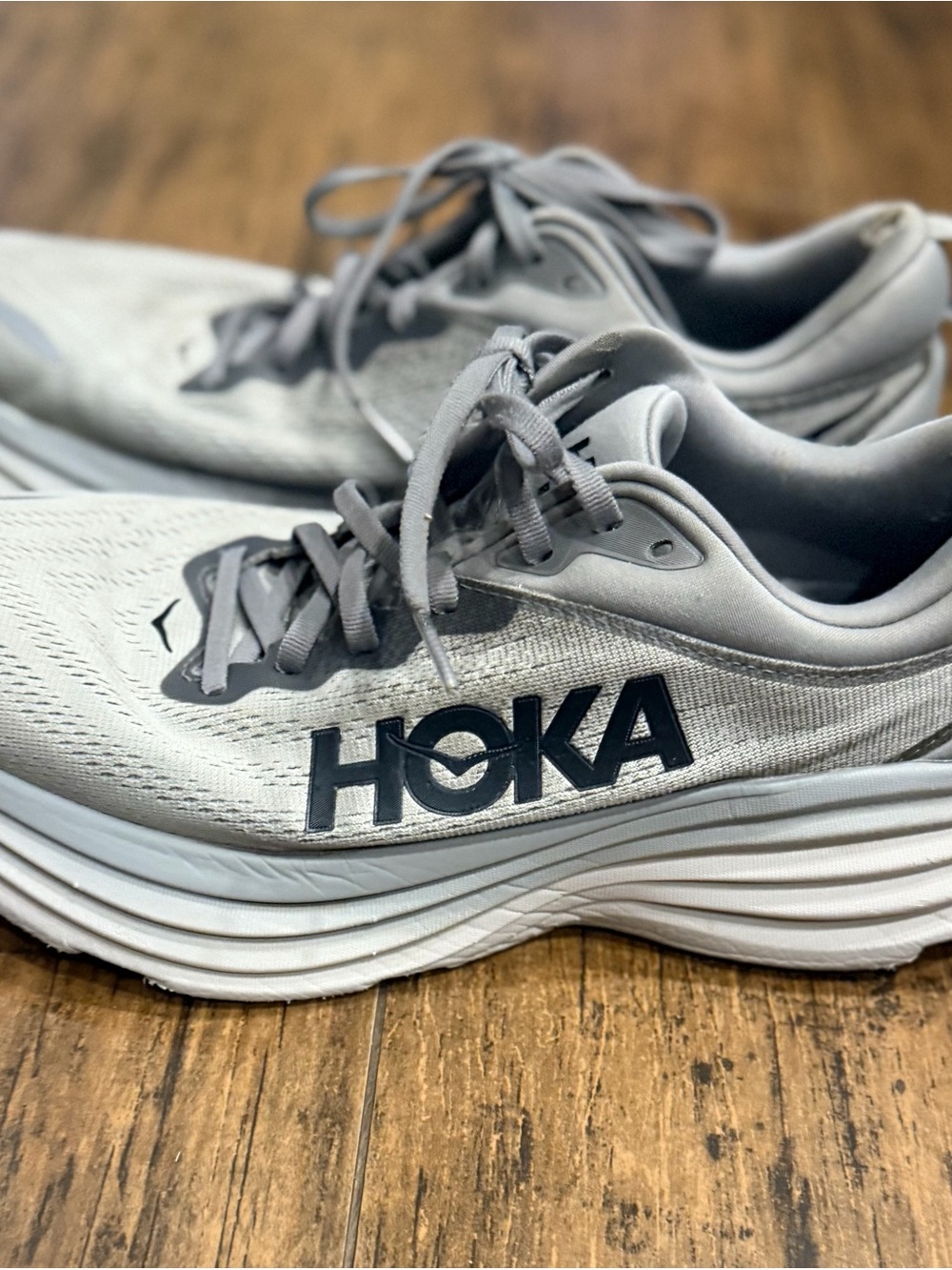 Hoka One One Bondi 8 Men's
Running Shoes Sharkskin /
Harbor Mist Size 10.5 D